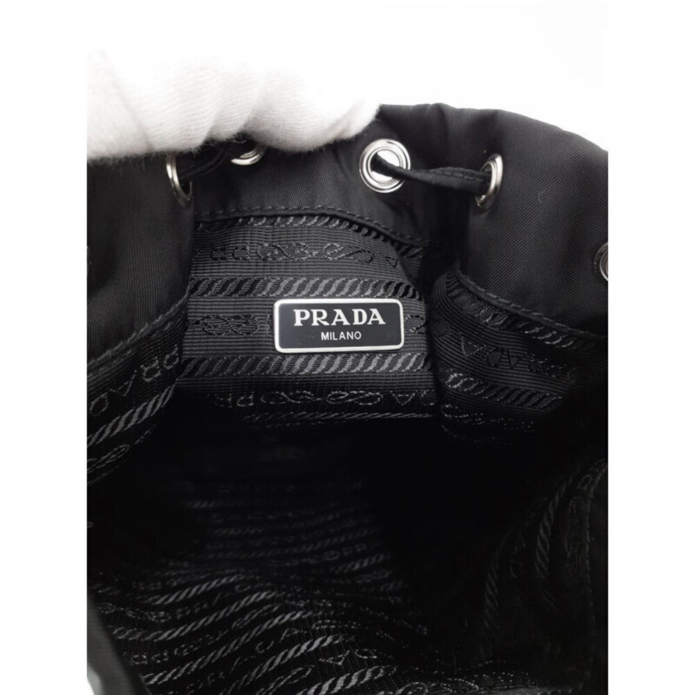 Prada ReNylon Pouch drawstring wristlet Clutch Black - Picture 4 of 9